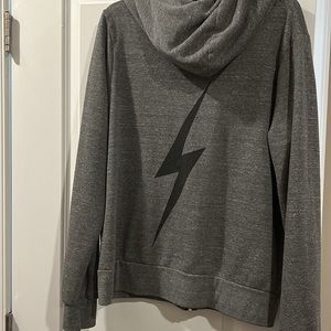 Aviator Nation gray lightening bolt hoodie